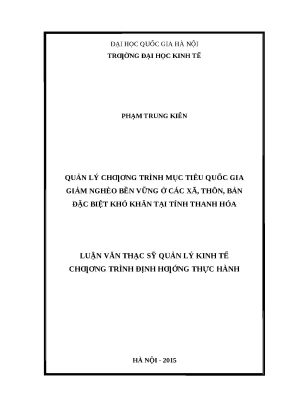 Quản lý chương trình giảm nghèo bền vững tại Thanh Hóa