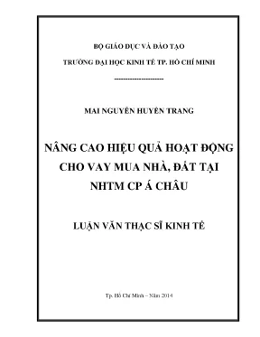 Nâng cao hiệu quả cho vay mua nhà tại ngân hàng Á Châu