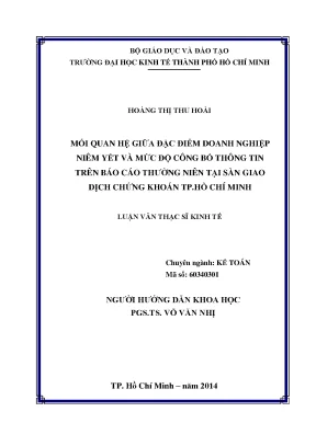 Mối Quan Hệ Giữa Đặc Điểm Doanh Nghiệp Niêm Yết và Công