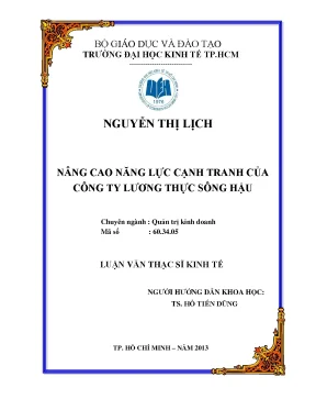 Luận văn thạc sĩ UEH: Năng lực cạnh tranh công ty Sông Hậu