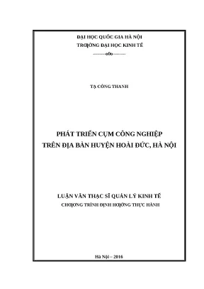 Phát Triển Cụm Công Nghiệp Tại Huyện Hoài Đức, Hà Nội