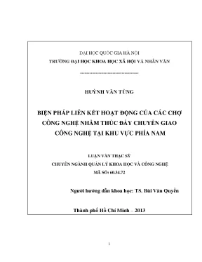 Biện pháp liên kết chợ công nghệ thúc đẩy chuyển giao