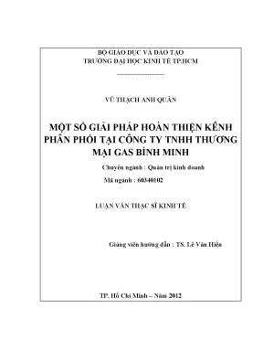 Luận văn hoàn thiện kênh phân phối tại Gas Bình Minh