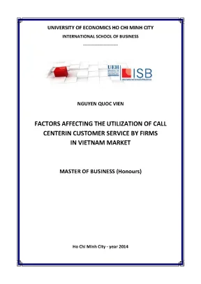Luận văn thạc sĩ Call Center tại doanh nghiệp Việt Nam