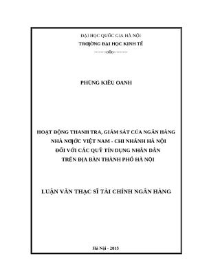 Hoạt động thanh tra giám sát của Ngân hàng Nhà nước Việt