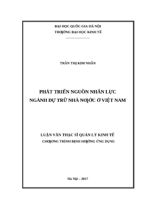 Phát Triển Nguồn Nhân Lực Ngành Dự Trữ Nhà Nước Tại Việt Nam