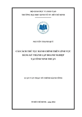 Cải Cách Thủ Tục Hành Chính Đăng Ký Doanh Nghiệp Tại