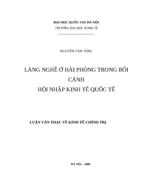 Phát Triển Làng Nghề Hải Phòng Trong Bối Cảnh Hội Nhập
