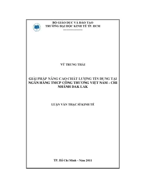 Luận văn nâng cao chất lượng tín dụng Vietinbank Daklak