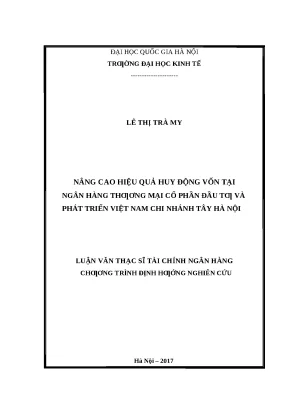 Nâng cao hiệu quả huy động vốn tại BIDV Tây Hà Nội