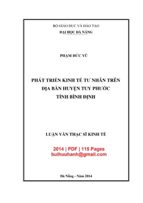 Luận văn phát triển kinh tế tư nhân huyện Tuy Phước
