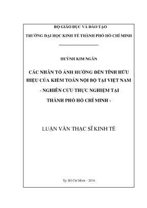 Các nhân tố ảnh hưởng đến hiệu quả kiểm toán nội bộ tại