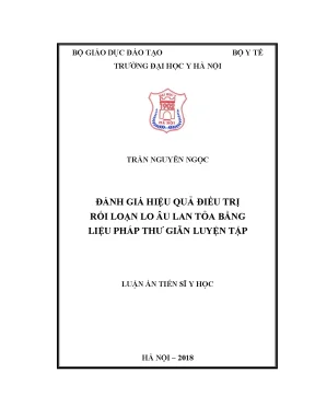 Hiệu quả liệu pháp thư giãn trị rối loạn lo âu lan tỏa