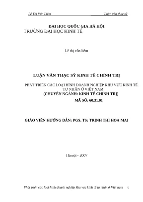 Phát triển doanh nghiệp tư nhân tại Việt Nam: Thực trạng