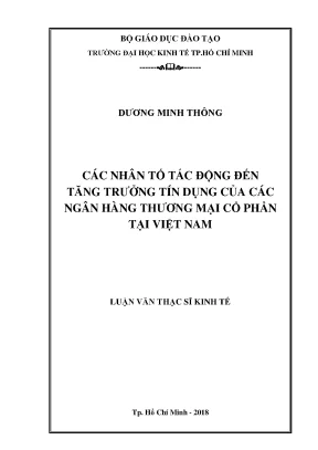 Các yếu tố ảnh hưởng đến tăng trưởng tín dụng ngân hàng