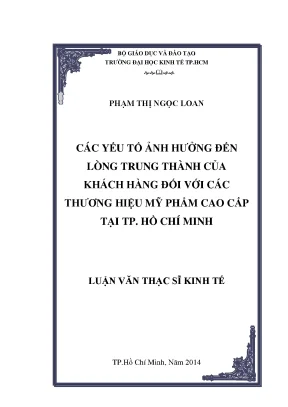 Các yếu tố ảnh hưởng đến lòng trung thành của khách hàng