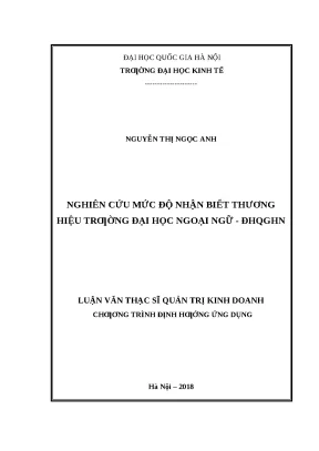 Nghiên cứu nhận biết thương hiệu Trường Đại học Ngoại