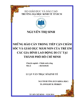 Rào cản trong tiếp cận giáo dục mầm non cho trẻ em gia