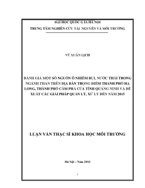 Đánh giá ô nhiễm bụi và nước thải trong ngành than tại