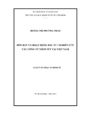 Nghiên cứu đòn bẩy và hoạt động đầu tư của các công ty
