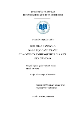 Luận văn thạc sĩ: Nâng cao năng lực cạnh tranh công ty