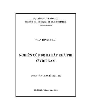 Luận văn thạc sĩ: Bộ ba bất khả thi ở Việt Nam