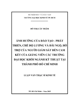Ảnh hưởng của đào tạo và chế độ đãi ngộ đến cam kết