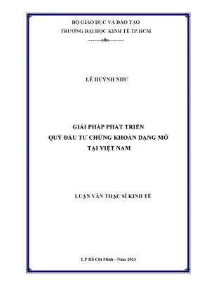 Giải pháp phát triển quỹ đầu tư chứng khoán dạng mở