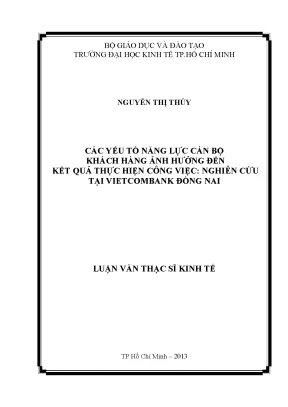 Nghiên cứu ảnh hưởng của năng lực cán bộ khách hàng đến
