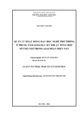 Luận văn quản lý dạy học nghề phổ thông TT GDKTTH số 5