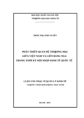 Phát Triển Quan Hệ Thương Mại Việt Nam - Nga Trong Thời