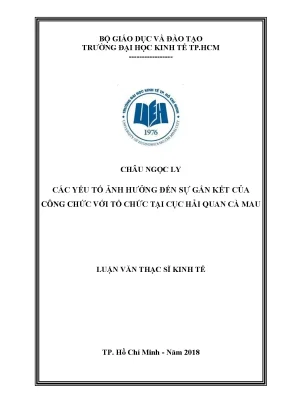 Các yếu tố ảnh hưởng đến sự gắn kết công chức tại Cục