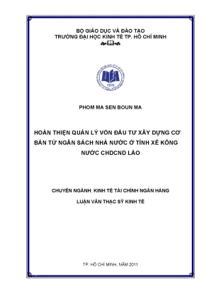 Quản lý vốn đầu tư xây dựng cơ bản từ ngân sách nhà nước
