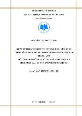 Luận văn: Thị trường hiệu quả & chỉ số P/E tại Việt Nam