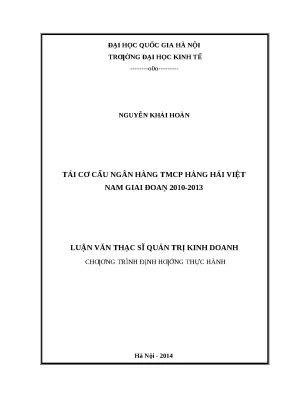 Luận văn tái cơ cấu ngân hàng Maritime Bank 2010-2013