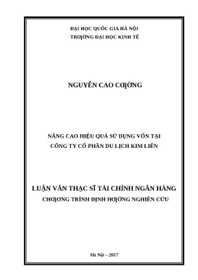 Nâng Cao Hiệu Quả Sử Dụng Vốn Tại Công Ty Cổ Phần Du