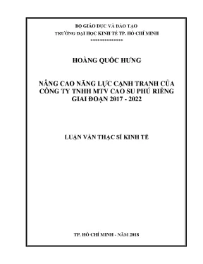 Nâng Cao Năng Lực Cạnh Tranh Công Ty Cao Su Phú Riềng