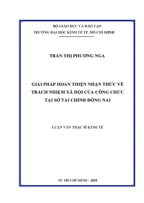 Luận văn thạc sĩ UEH: Trách nhiệm xã hội của công chức