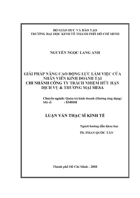 Giải pháp nâng cao động lực làm việc cho nhân viên kinh