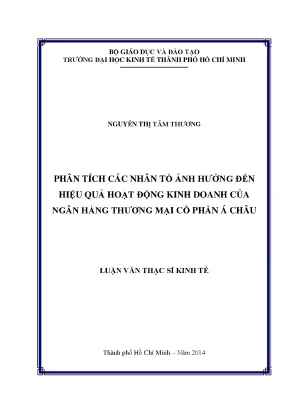 Phân Tích Nhân Tố Ảnh Hưởng Đến Hiệu Quả Kinh Doanh Ngân