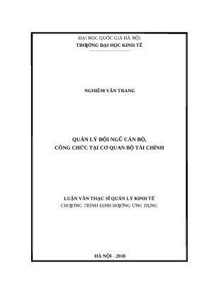 Luận văn quản lý đội ngũ cán bộ công chức Bộ Tài chính
