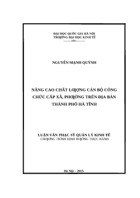 Luận văn: Nâng cao chất lượng cán bộ công chức Hà Tĩnh