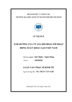 Tác động của tỷ giá hối đoái đến xuất khẩu gạo Việt Nam