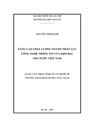 Nâng cao chất lượng nguồn nhân lực CNTT tại Kho bạc Nhà