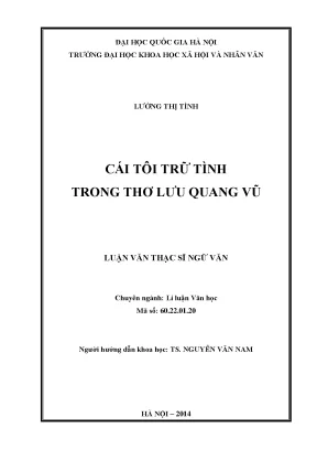 Cái Tôi Trữ Tình Trong Thơ Lưu Quang Vũ: Nghiên Cứu và