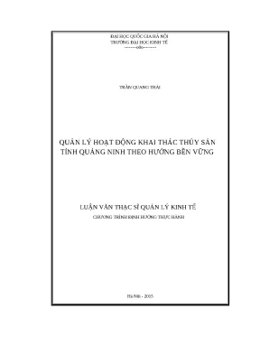 Quản lý bền vững hoạt động khai thác thủy sản tại Quảng Ninh