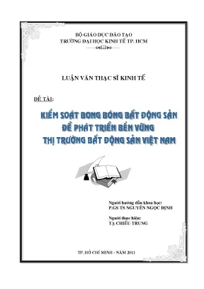 Kiểm Soát Bong Bóng Bất Động Sản Để Phát Triển Bền Vững