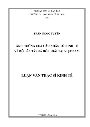 Ảnh Hưởng Của Nhân Tố Kinh Tế Vĩ Mô Đến Tỷ Giá Hối Đoái