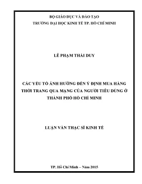 Yếu tố ảnh hưởng đến ý định mua sắm thời trang trực
