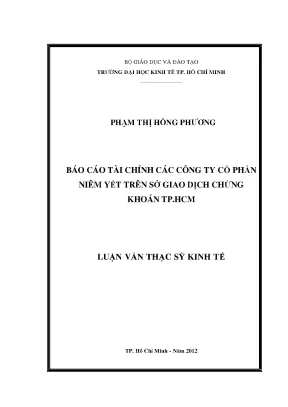 Báo cáo tài chính các công ty cổ phần niêm yết tại TP.HCM